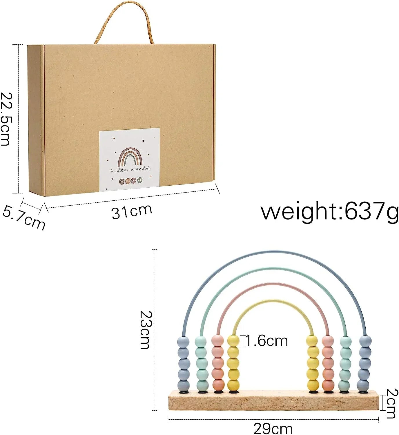 Colorful Wooden Counting Frame
