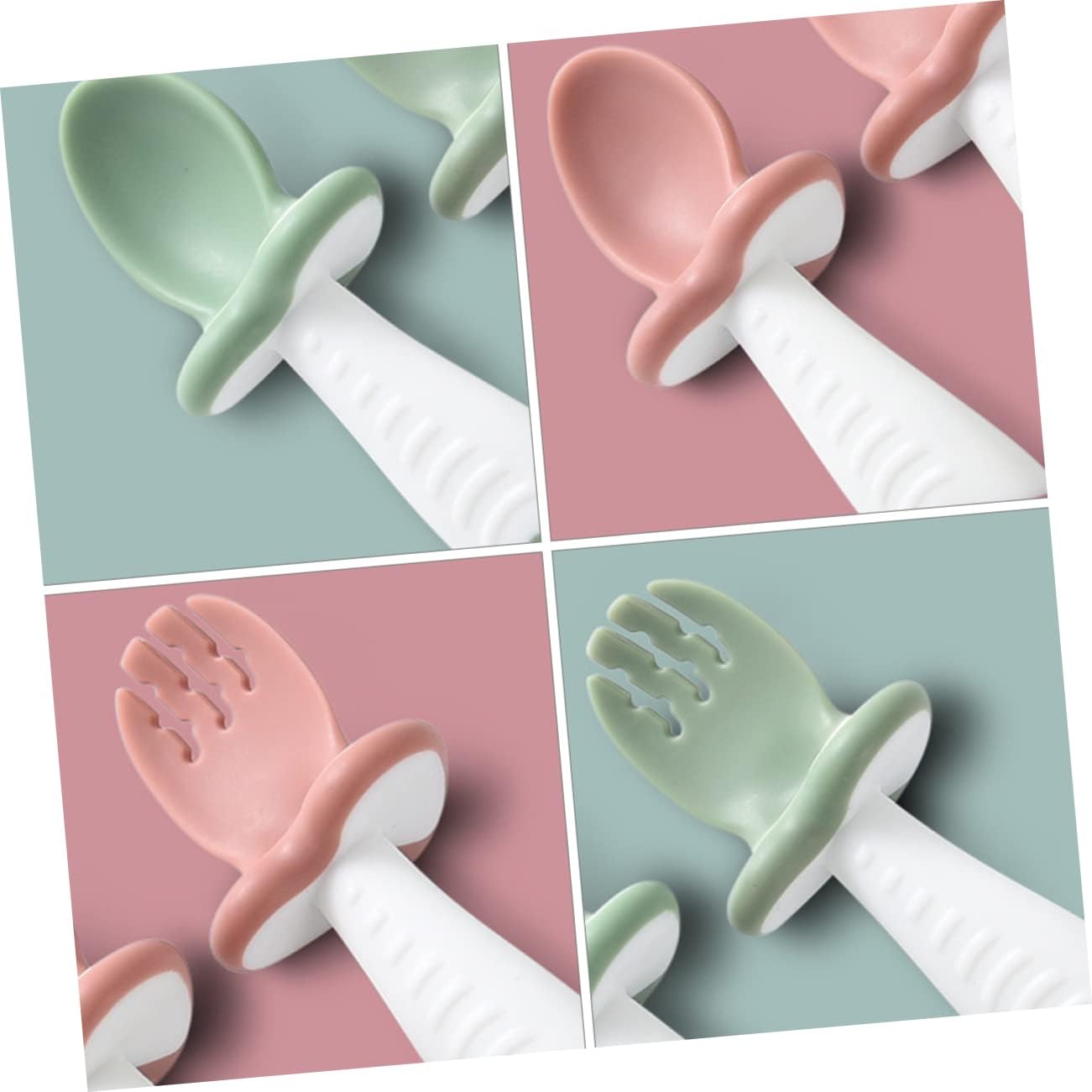 Soft Baby Utensil Set Silicone Spoon and Fork