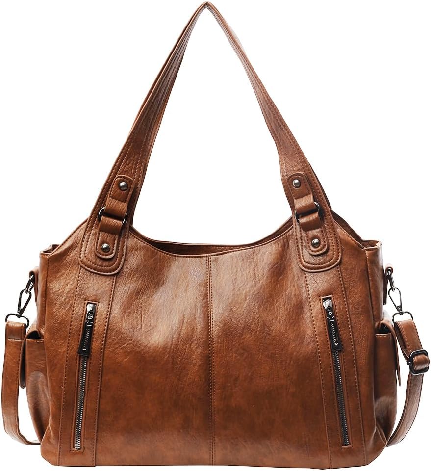 Stylish Faux Leather Tote Handbag