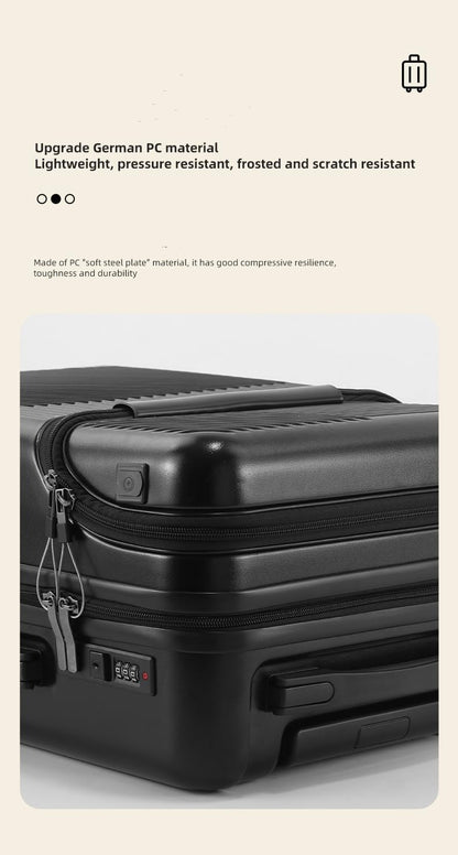 Durable Carry On Suitcase with USB Charger & Lock