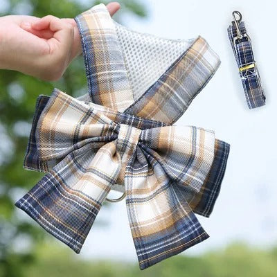 Cute Dog Harness with Bow Tie