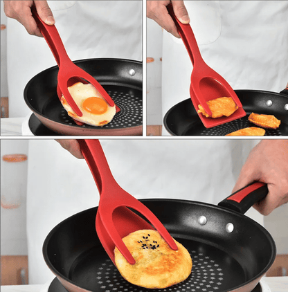 2-in-1 Silicone Tongs and Flexible Spatula