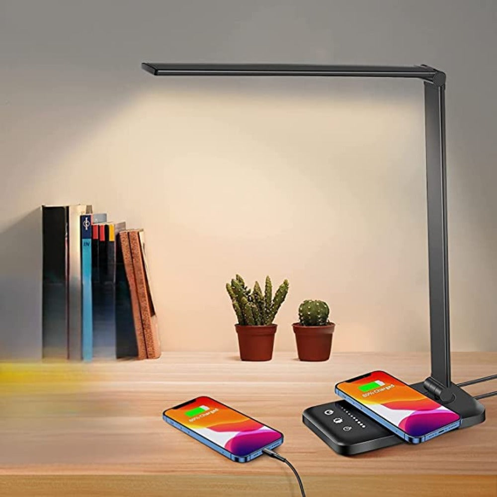 Compact LED Office Lamp with USB Port and 5 Bright Modes - Befez