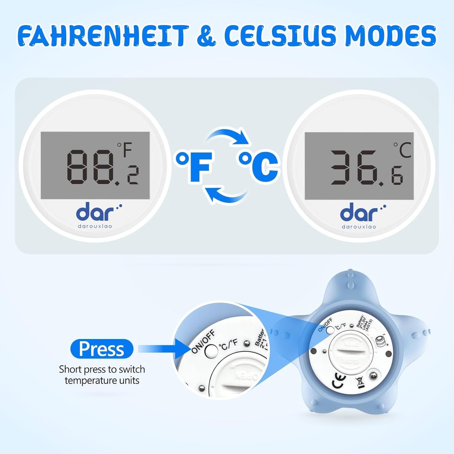Accurate Digital Baby Bath Thermometer with Color Alert