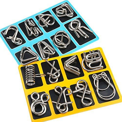 Silver Brain Teaser Ring Set