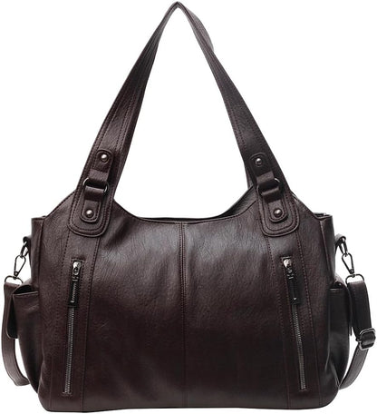 Stylish Faux Leather Tote Handbag