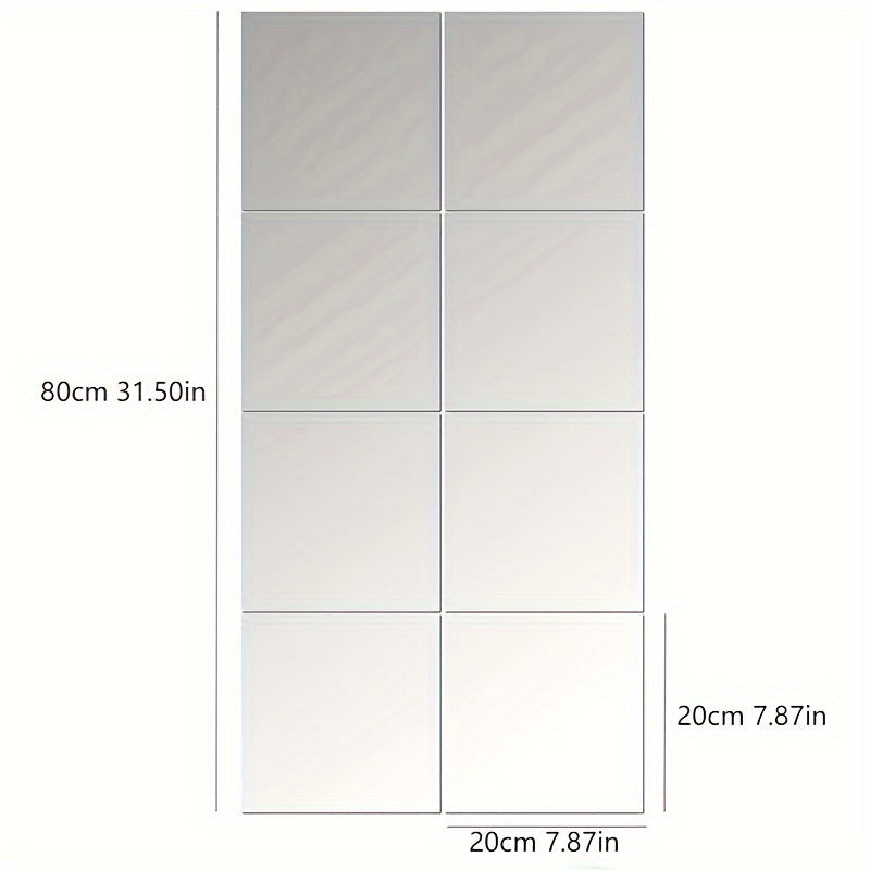 Stylish 3D Wall Mirror Tiles Set
