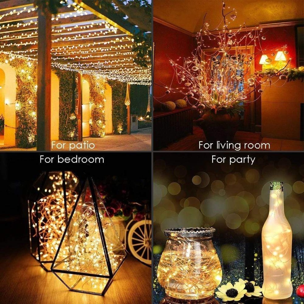 Outdoor Hanging Solar String Lights (Clear Wire)
