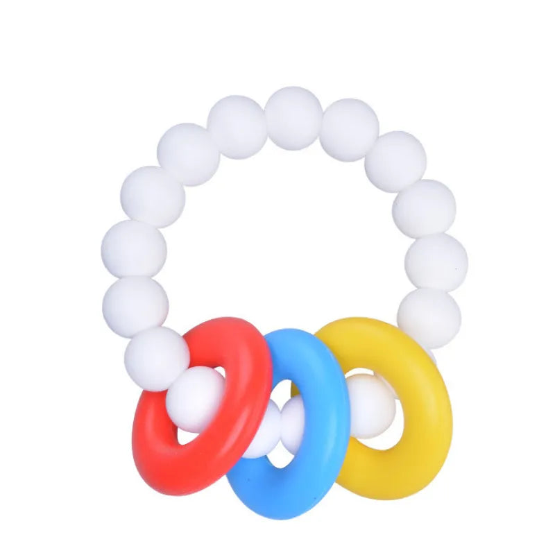 Soft Baby Teething Toy with Colorful Silicone Rings