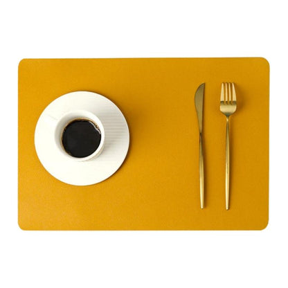 Waterproof Rectangular Table Placemats PU Leather