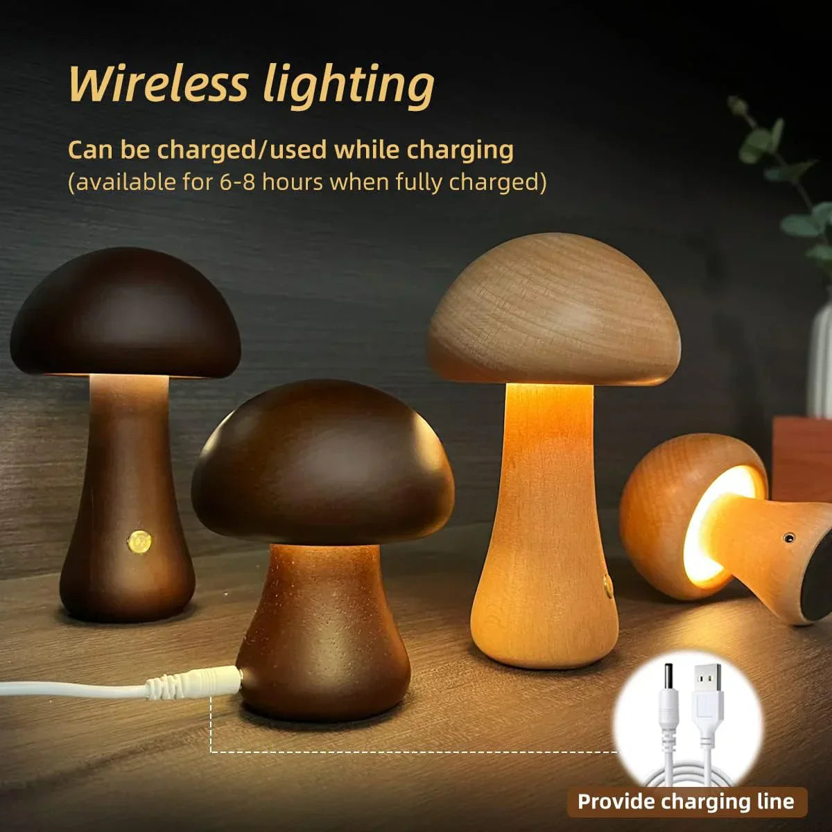 Warm Wood LED Bedside Nightlight