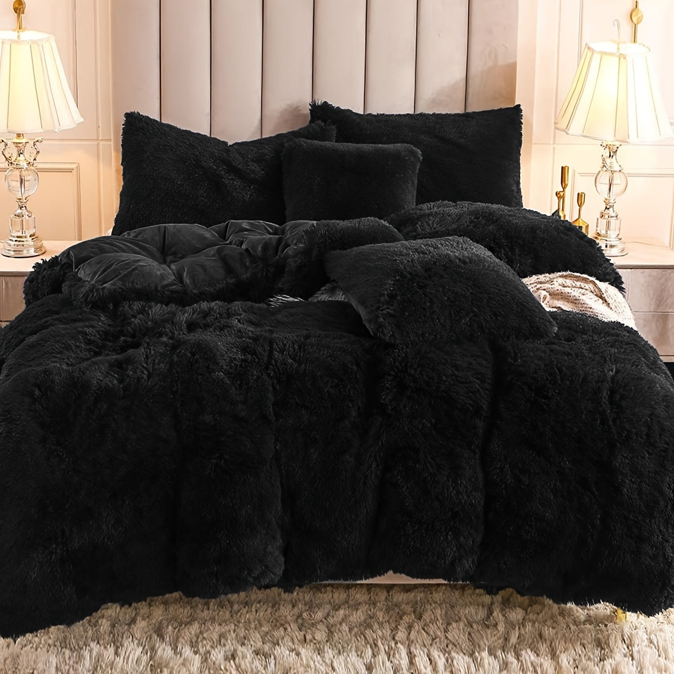 Cozy Soft Plush Duvet Cover Set with Zipper