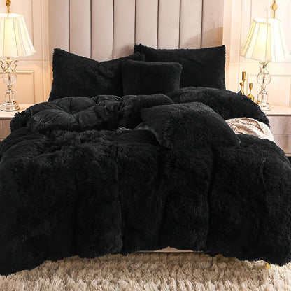 Cozy Soft Plush Duvet Cover Set with Zipper