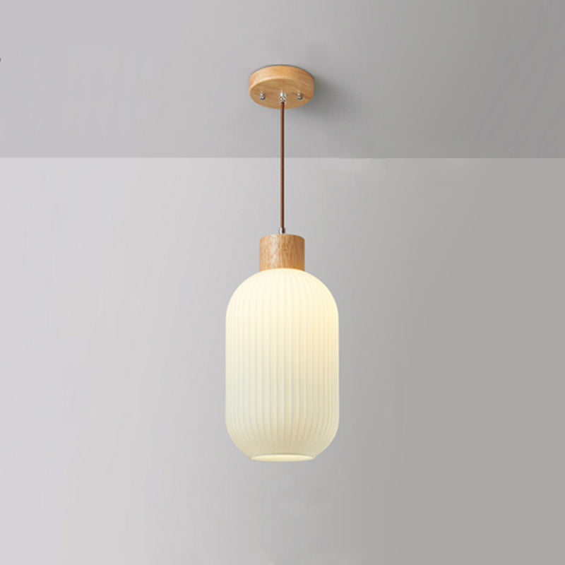 Rustic Wooden Glass Pendant Light