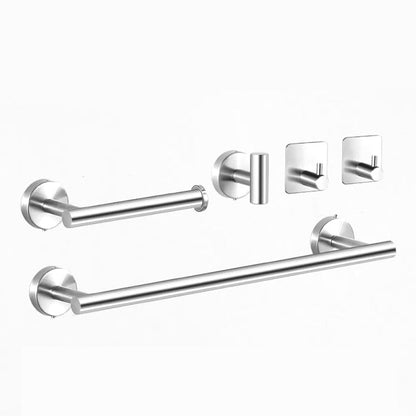 Contemporary Stainless Steel Bath Accessory Set
