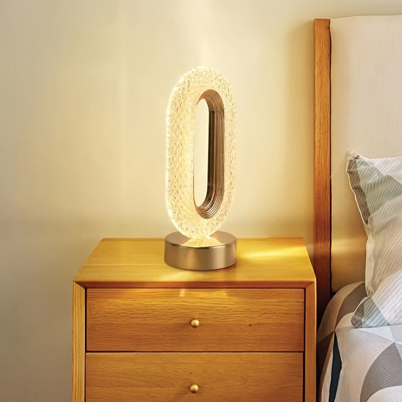 Sophisticated Crystal Oval Desk Lamp