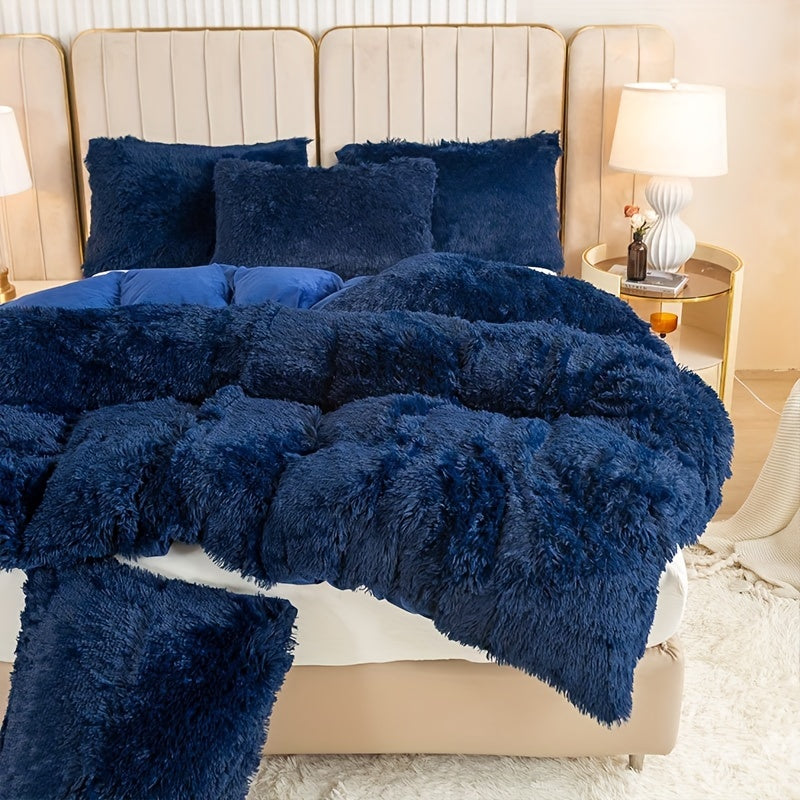Cozy Soft Plush Duvet Cover Set with Zipper
