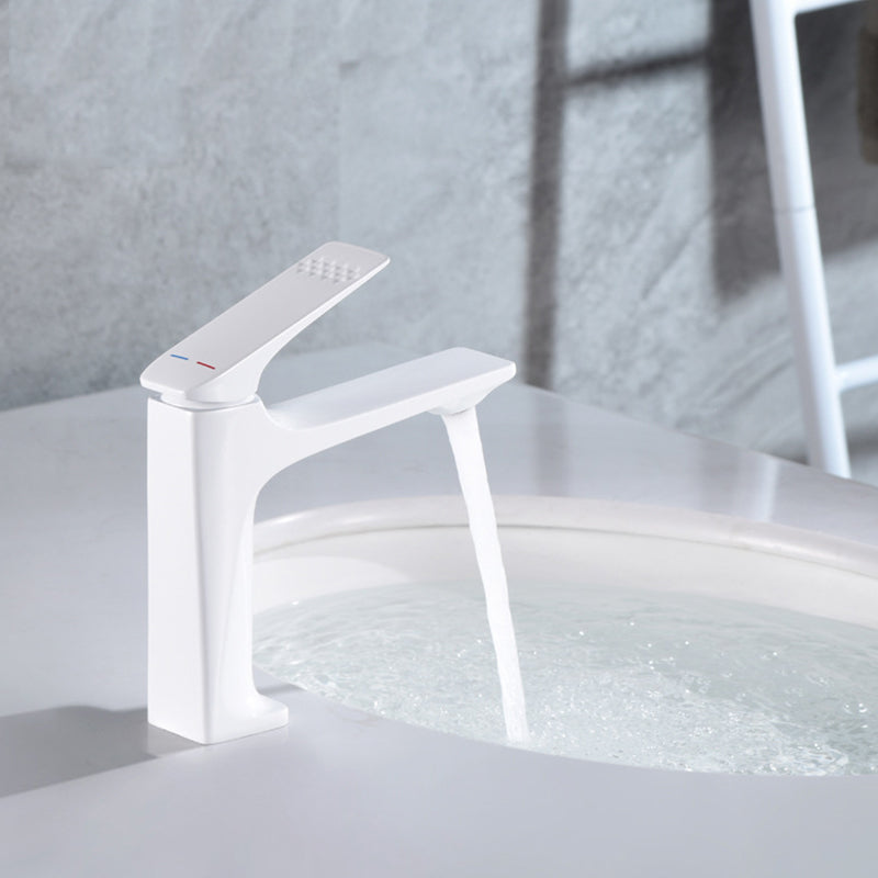 Contemporary Copper Bathroom Sink Faucet with Lever Handle