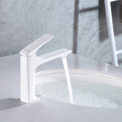 Contemporary Copper Bathroom Sink Faucet with Lever Handle