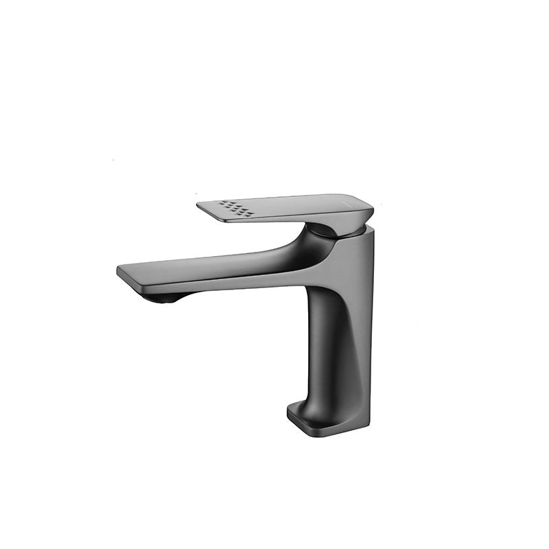 Contemporary Copper Bathroom Sink Faucet with Lever Handle