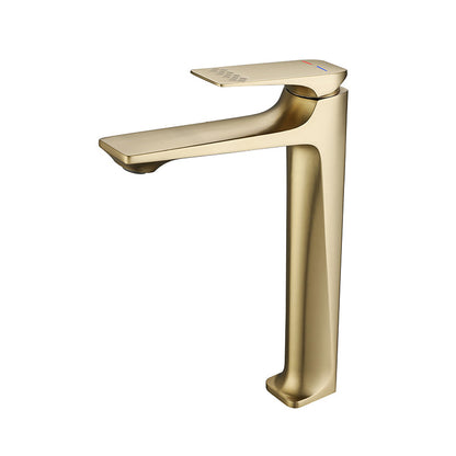 Contemporary Copper Bathroom Sink Faucet with Lever Handle