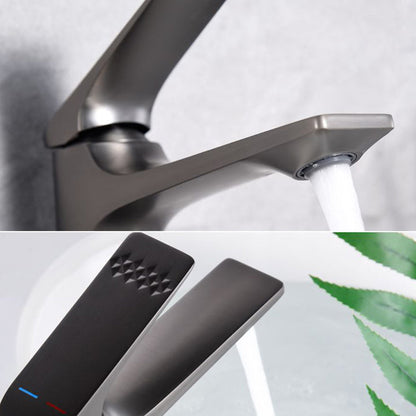 Contemporary Copper Bathroom Sink Faucet with Lever Handle
