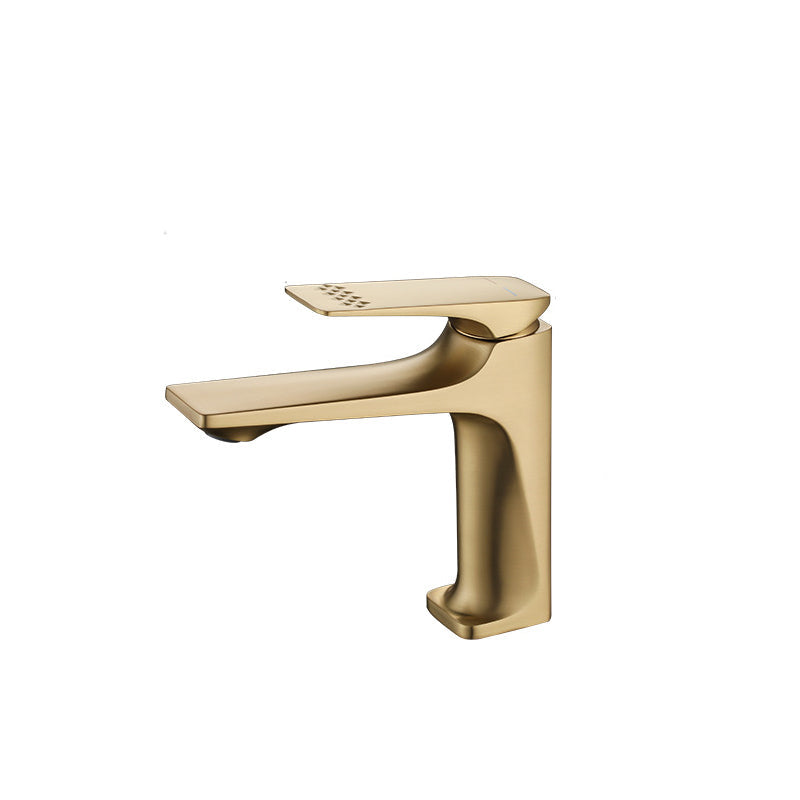 Contemporary Copper Bathroom Sink Faucet with Lever Handle