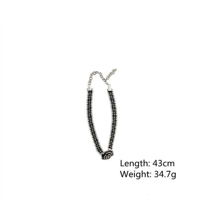 Dark Rose Crystal Pendant Necklace