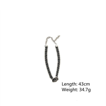 Dark Rose Crystal Pendant Necklace