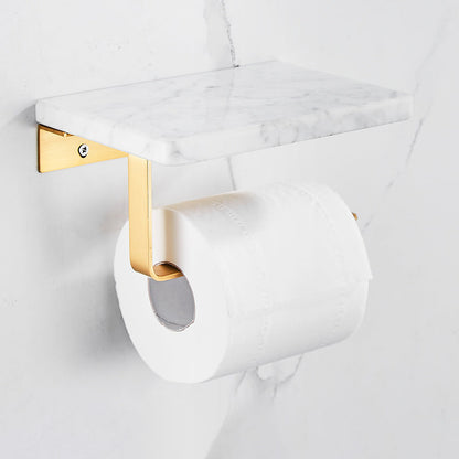 Luxury Gold Bathroom Fixture Set with Marble Accents