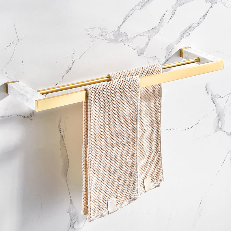 Luxury Gold Bathroom Fixture Set with Marble Accents