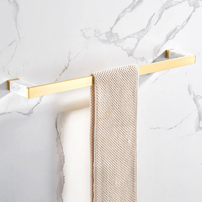 Luxury Gold Bathroom Fixture Set with Marble Accents