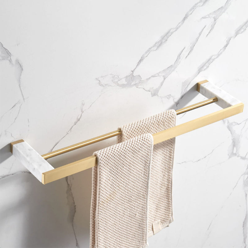 Luxury Gold Bathroom Fixture Set with Marble Accents