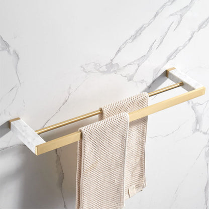 Luxury Gold Bathroom Fixture Set with Marble Accents