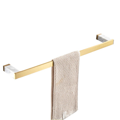 Luxury Gold Bathroom Fixture Set with Marble Accents