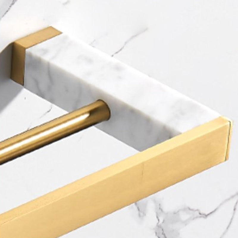 Luxury Gold Bathroom Fixture Set with Marble Accents