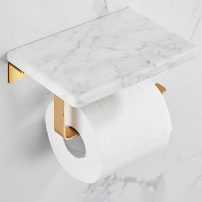 Luxury Gold Bathroom Fixture Set with Marble Accents