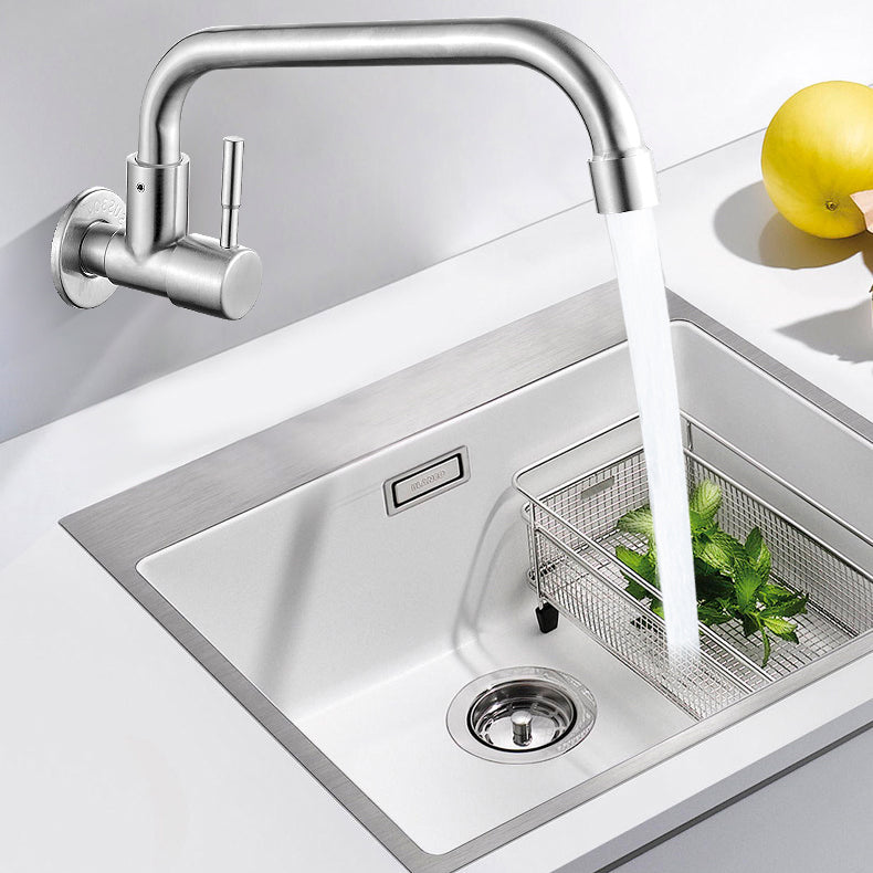 Contemporary Bridge Style Faucet Stainless Steel Lever Handle - Befez