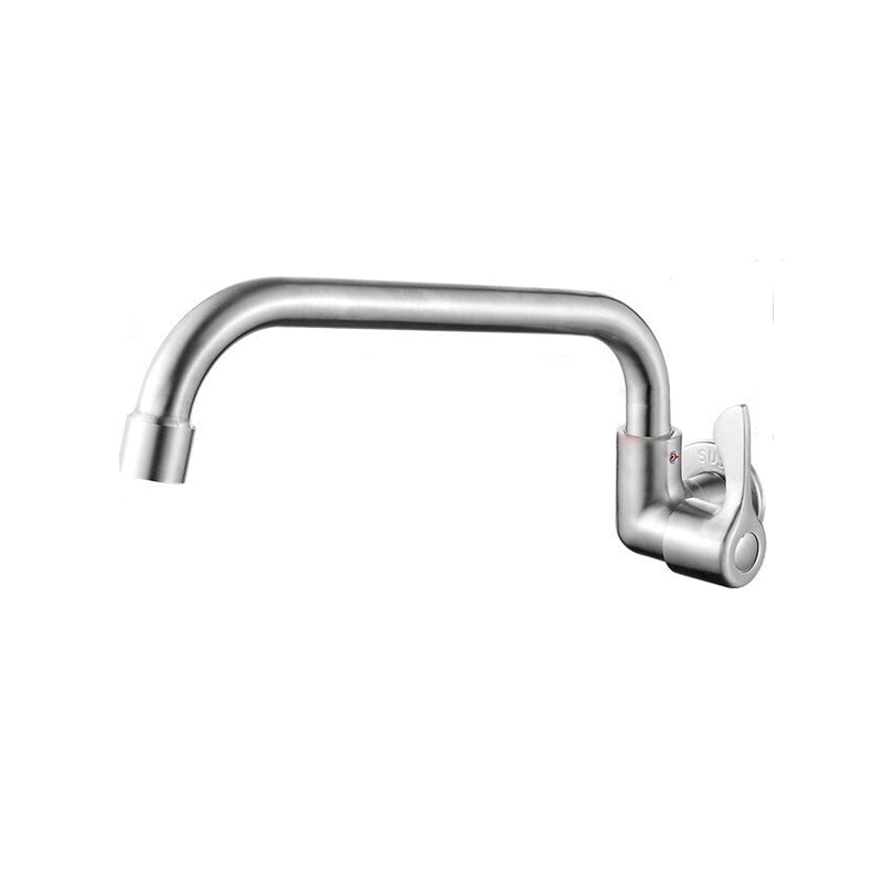 Contemporary Bridge Style Faucet Stainless Steel Lever Handle