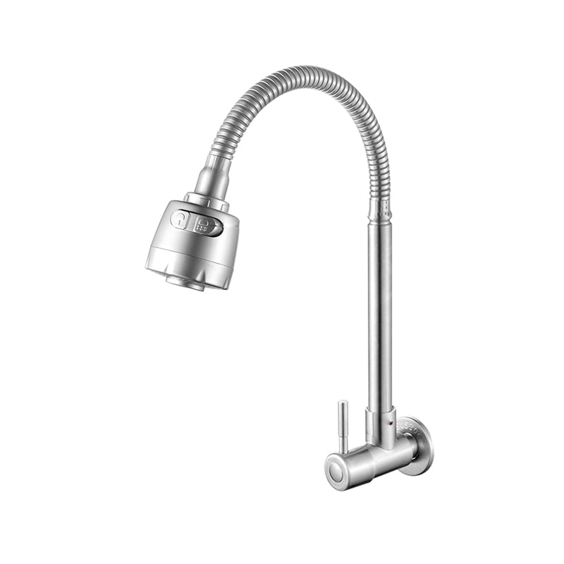 Contemporary Bridge Style Faucet Stainless Steel Lever Handle