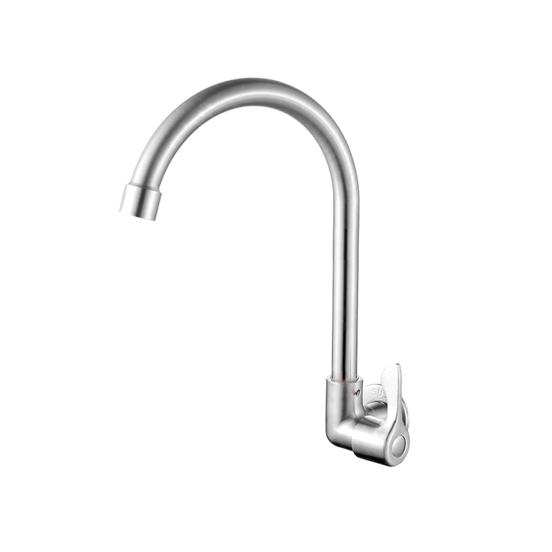 Contemporary Bridge Style Faucet Stainless Steel Lever Handle