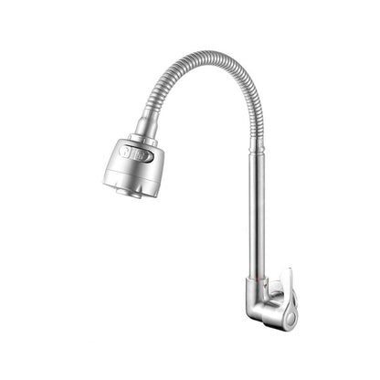 Contemporary Bridge Style Faucet Stainless Steel Lever Handle