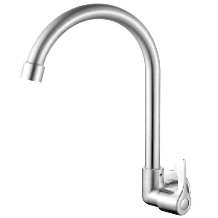 Contemporary Bridge Style Faucet Stainless Steel Lever Handle