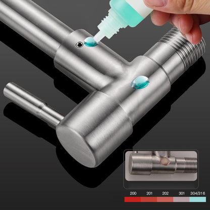 Contemporary Bridge Style Faucet Stainless Steel Lever Handle