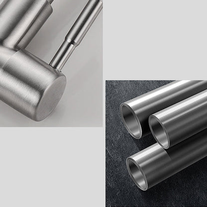 Contemporary Bridge Style Faucet Stainless Steel Lever Handle