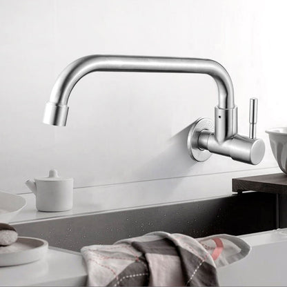 Contemporary Bridge Style Faucet Stainless Steel Lever Handle