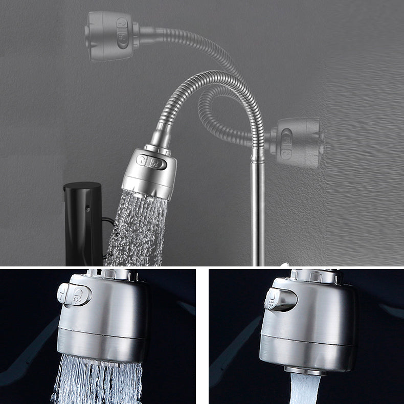 Contemporary Bridge Style Faucet Stainless Steel Lever Handle