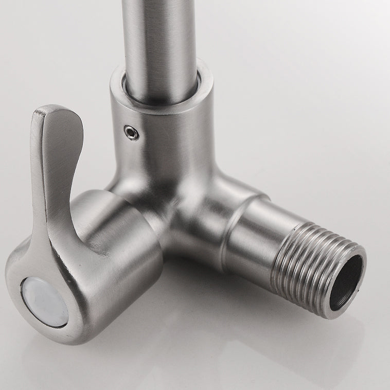 Contemporary Bridge Style Faucet Stainless Steel Lever Handle