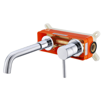 Commercial Wall Mount Bathroom Sink Faucet 2 Handle