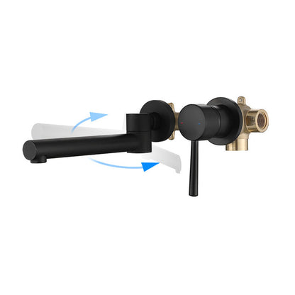 Commercial Wall Mount Bathroom Sink Faucet 2 Handle